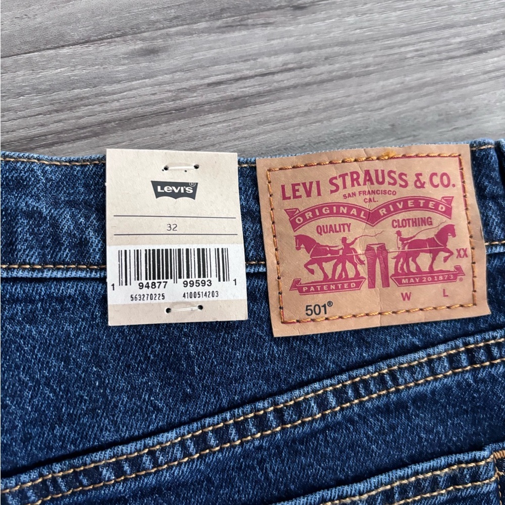 Levi's High Rise Blue Denim Shorts - Picture 7 of 7